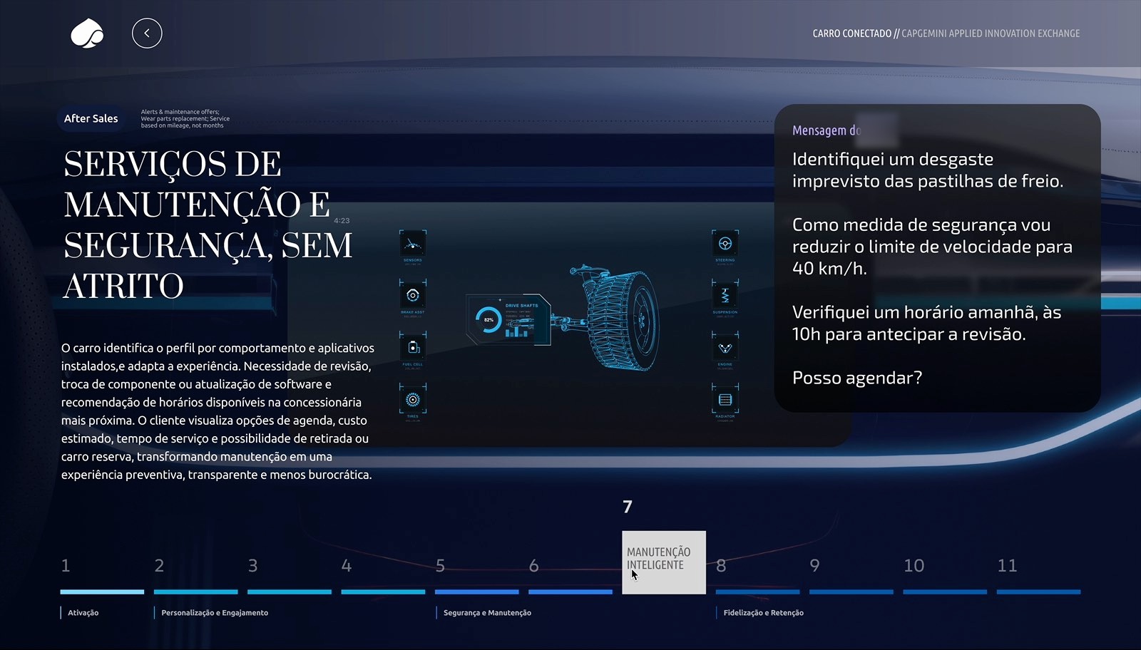 A maintenance and safety use case detecting brake pad wear.